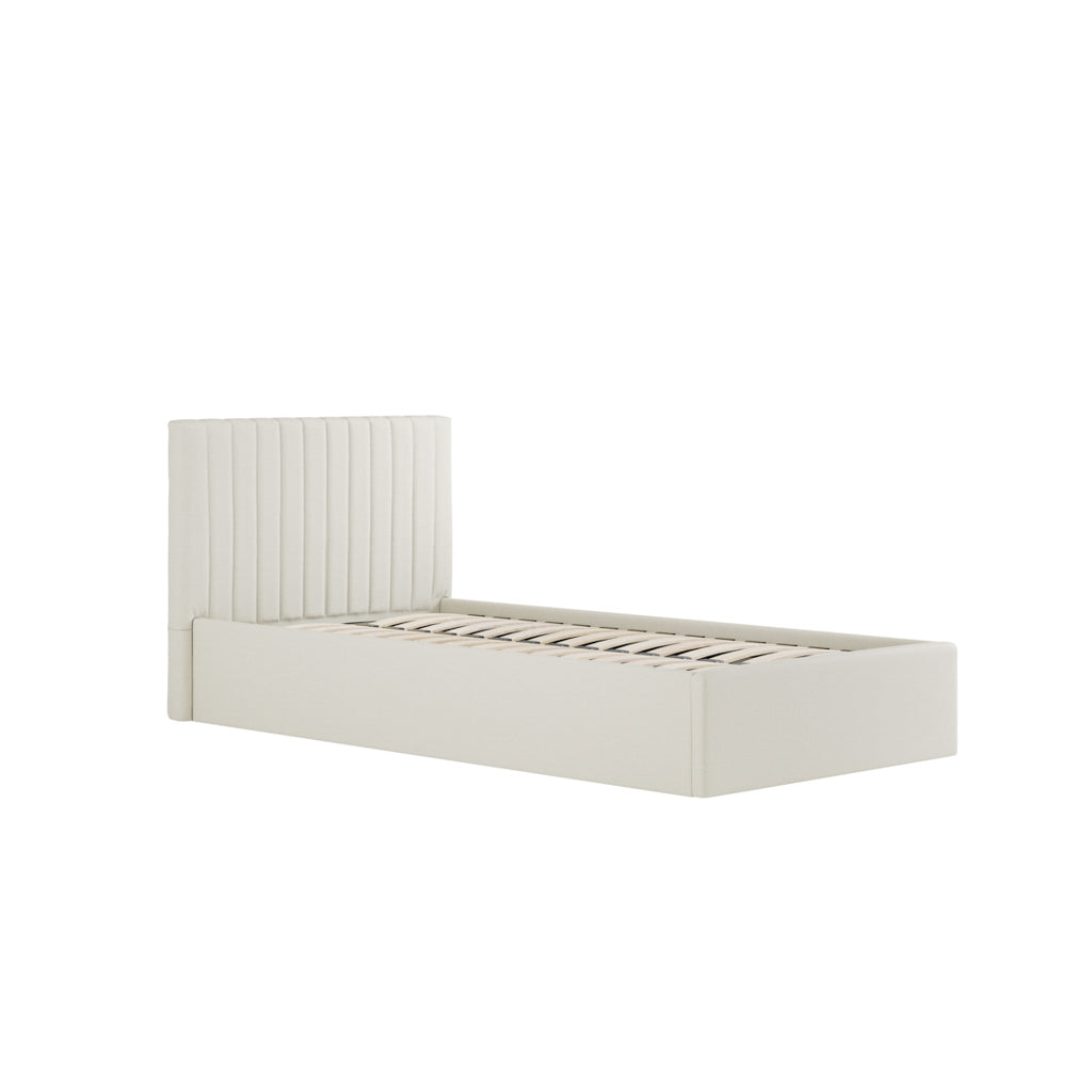Berlin Milk Velvet Ottoman Single Bed
